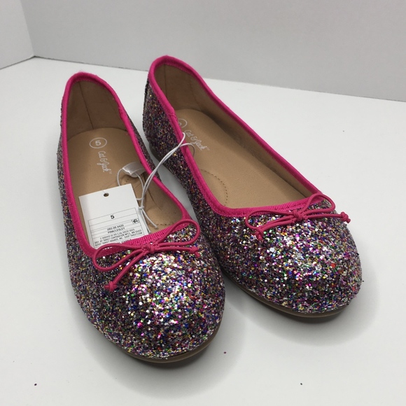 Lesley Glitter Ballet Flat - Cat & Jack Girl's 5 - Picture 2 of 7